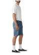 Thumbnail Short denim 405 en coton bleu uni avec une coupe regular fit et des passants - Image 6
