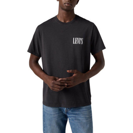 T-shirt en coton noir uni à coupe légèrement...