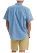 Thumbnail Chemise denim manches courtes en coton bleue ciel unie à coupe oversize - Image 2