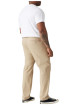 Thumbnail Chino en coton beige uni avec une coupe regular fit et des passants - Image 2