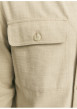 Thumbnail Surchemise beige unie en coton à coupe droite avec col à revers et 2 poches - Image 2