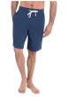 Thumbnail Pyjama court en coton bleu uni à coupe droite avec un col tunisien - Image 3