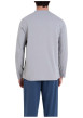 Thumbnail Pyjama long en coton gris uni à col tunisien avec une coupe droite - Image 2