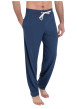 Thumbnail Pyjama long en coton gris uni à col tunisien avec une coupe droite - Image 3