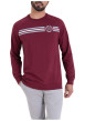 Thumbnail Pyjama long en coton bordeaux avec une coupe droite et un logo blanc imprimé