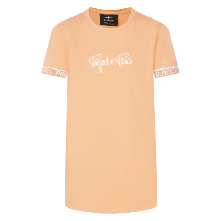 T-shirt pêche uni avec une coupe droite à col...