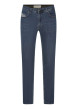 Thumbnail Jean en coton indigo uni avec logo brodé et passants pour ceinture