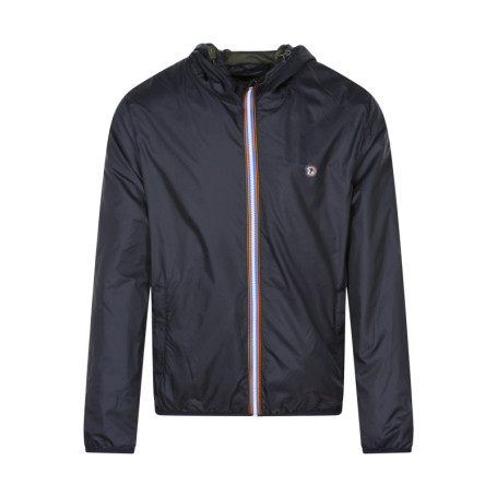 Blouson marine uni à coupe droite, col à...