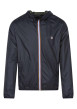 Thumbnail Blouson marine uni à coupe droite, col à capuche et poches zippées