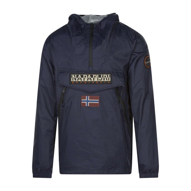 Napapijri - Coupe-vent à Capuche Bleu Marine Uni Avec Un Col Zippé Et Une Coupe Regular Fit - Marine