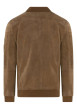 Thumbnail Bomber en cuir de mouton camel uni avec une coupe droite et un col à capuche - Image 2