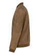 Thumbnail Bomber en cuir de mouton camel uni avec une coupe droite et un col à capuche - Image 3