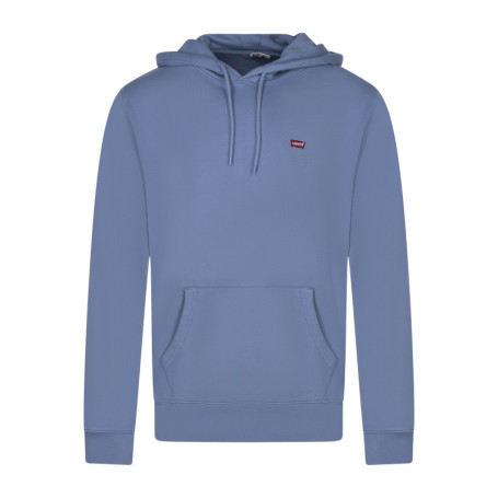Sweat à capuche en coton bleu uni avec une...