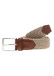 Thumbnail Ceinture beige tressée réglable par une boucle carrée argentée