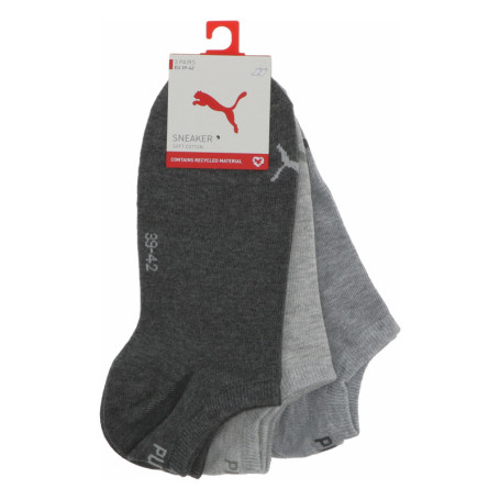 Lot de 3 paires de socquettes grises unies avec...
