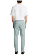 Thumbnail Chino en coton vert d'eau uni à coupe slim avec 2 poches boutonnées - Image 3