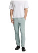 Thumbnail Chino en coton vert d'eau uni à coupe slim avec 2 poches boutonnées - Image 4