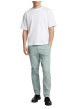 Thumbnail Chino en coton vert d'eau uni à coupe slim avec 2 poches boutonnées - Image 5