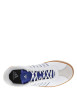 Thumbnail Tennis en cuir blanches et bleues à semelle marron avec lacets ronds tressés - Image 4