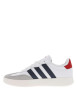 Thumbnail Tennis en cuir blanches à semelle écrue avec logo bleu et rouge - Image 2