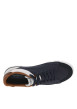 Thumbnail Tennis marines en cuir toile basse avec lacets plats, logo blanc et talon plat - Image 4