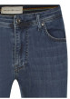 Thumbnail Jean en coton indigo uni avec logo brodé et passants pour ceinture - Image 3