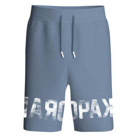 Short bleu uni avec une coupe droite à lien de...