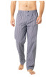 Thumbnail Pyjama long en coton bleu marine à motifs avec un col à revers et des poches - Image 3