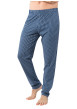 Thumbnail Pyjama long en coton bleu ciel à rayures avec un col v et une coupe droite - Image 3