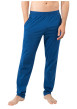 Thumbnail Pyjama long en coton bleu marine uni avec un col à revers et des poches - Image 3