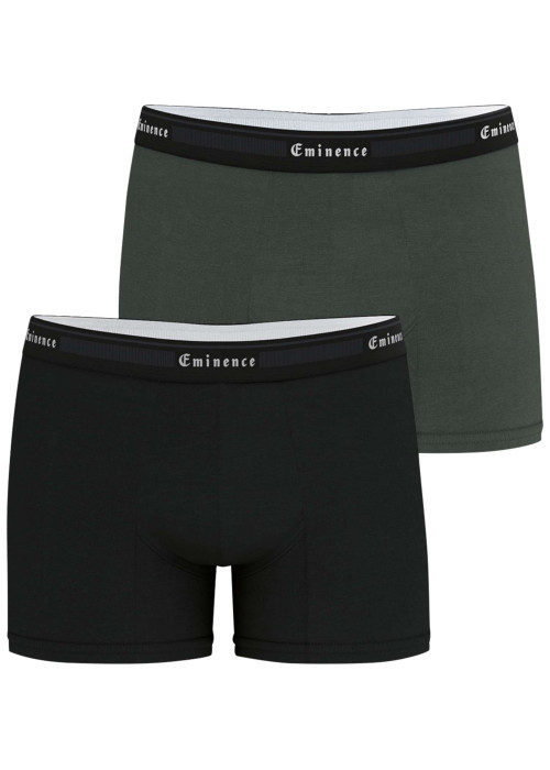 Lot de 2 boxers classiques en coton bicolores unis avec le nom de la marque