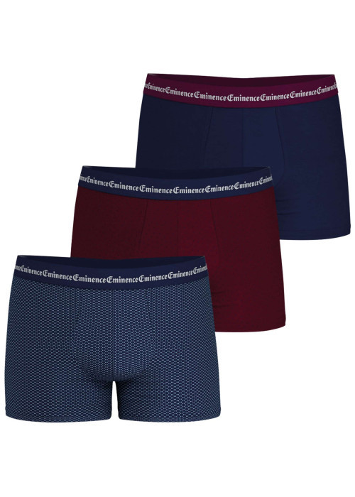 Lot de 3 boxers classiques en coton bicolores à petits motifs