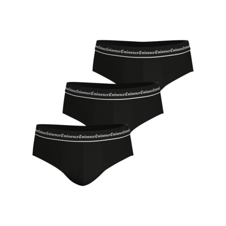 Lot de 3 slips en coton noirs unis avec le nom...