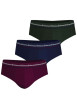 Thumbnail Lot de 3 slips en coton tricolores unis avec le nom de la marque - Image 2