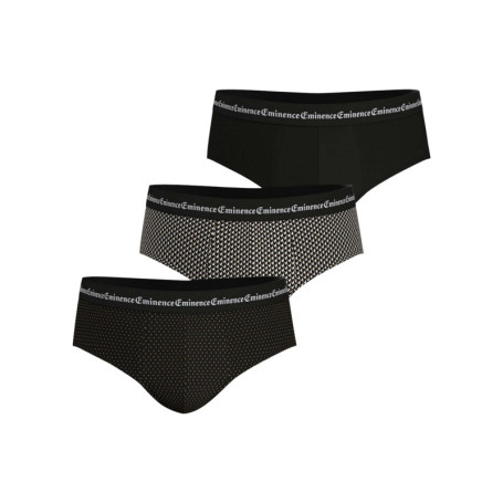Lot de 3 slips en coton noirs à motifs avec le...
