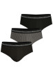 Thumbnail Lot de 3 slips en coton noirs à motifs avec le nom de la marque