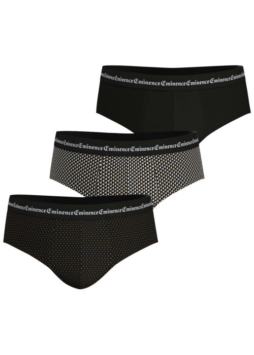 Lot de 3 slips en coton noirs à motifs avec le nom de la marque