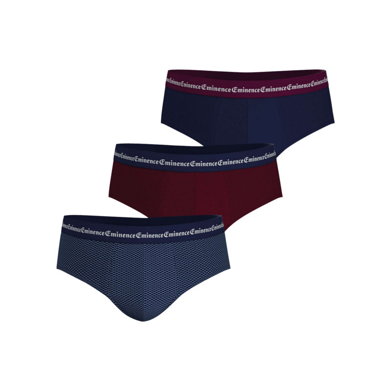 Eminence - Lot De 3 Slips En Coton Bicolores à Petits Motifs Avec Le Nom De La Marque - Multicolores