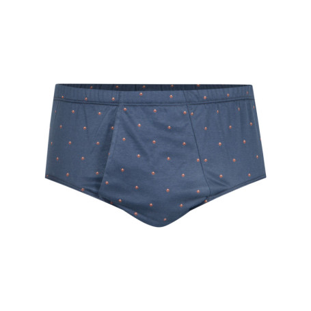 Slip en coton bleu marine à petits motifs avec...
