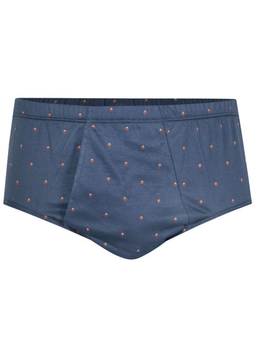 Slip en coton bleu marine à petits motifs avec une ceinture élastiquée
