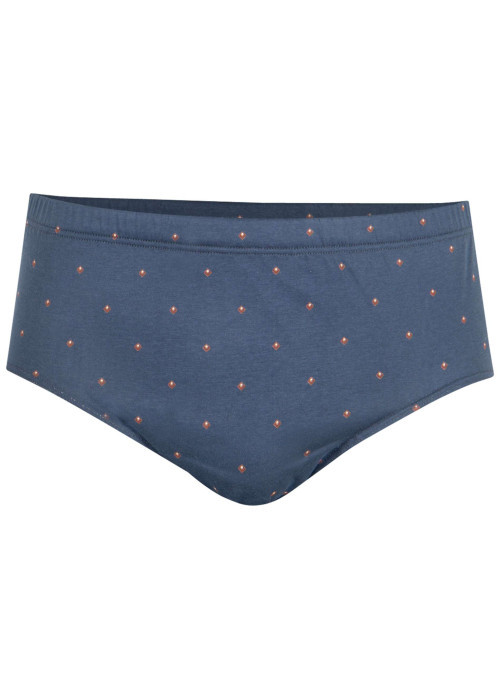 Slip en coton bleu marine à minis motifs avec une ceinture élastiquée
