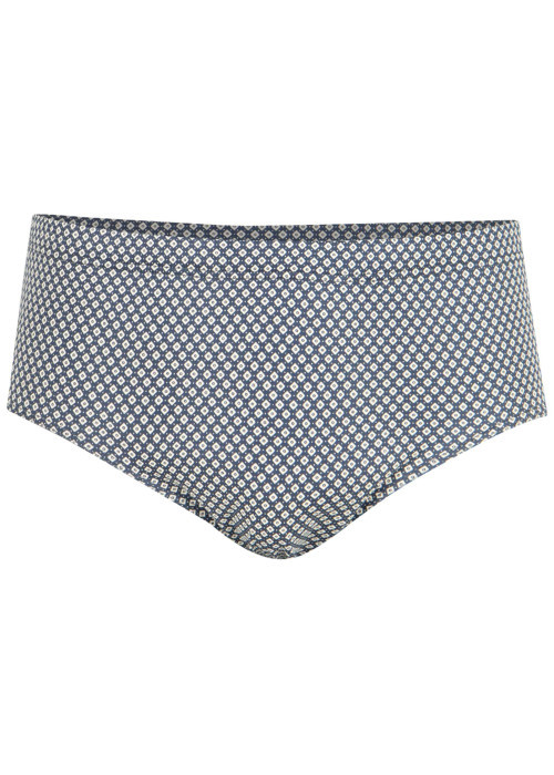 Slip en coton bleu marine imprimé all-over petits motifs à ceinture élastiquée