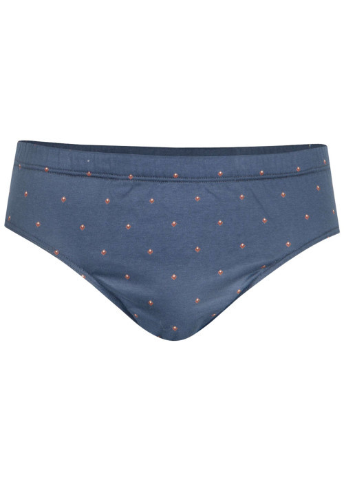 Slip en coton bleu marine à minis motifs avec une taille basse
