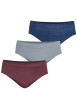 Thumbnail Lot de 3 slips en coton tricolores à motifs avec une ceinture élastiquée