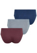 Thumbnail Lot de 3 slips en coton tricolores à motifs avec une ceinture élastiquée - Image 2