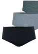 Thumbnail Lot de 3 slips en coton tricolores à minis motifs avec une ceinture élastiquée - Image 2
