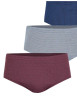Thumbnail Lot de 3 slips en coton tricolores à petits motifs avec une ceinture élastiquée - Image 2