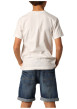 Thumbnail T-shirt en coton blanc imprimé à la poitrine à coupe droite avec un col rond - Image 2