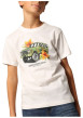 Thumbnail T-shirt en coton blanc imprimé à la poitrine à coupe droite avec un col rond - Image 3