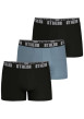 Thumbnail Lot de 3 boxers classiques en coton bicolores unis avec le nom de la marque